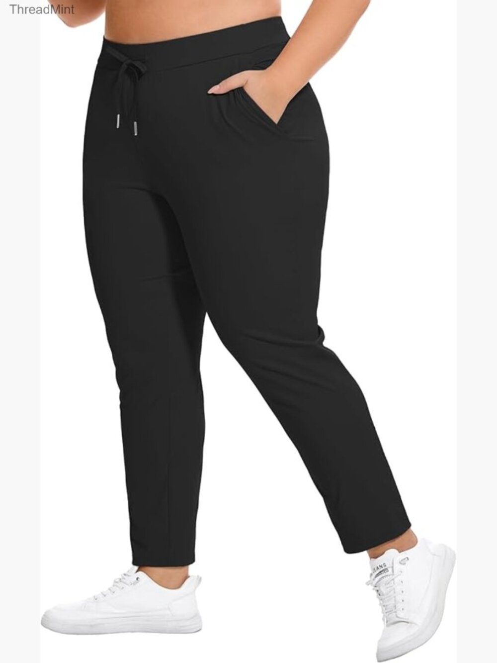 Plus Size 7/8 Stretch Sweatpants Joggers with Deep Pockets